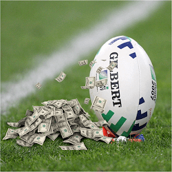 Rugby ball Money pile
